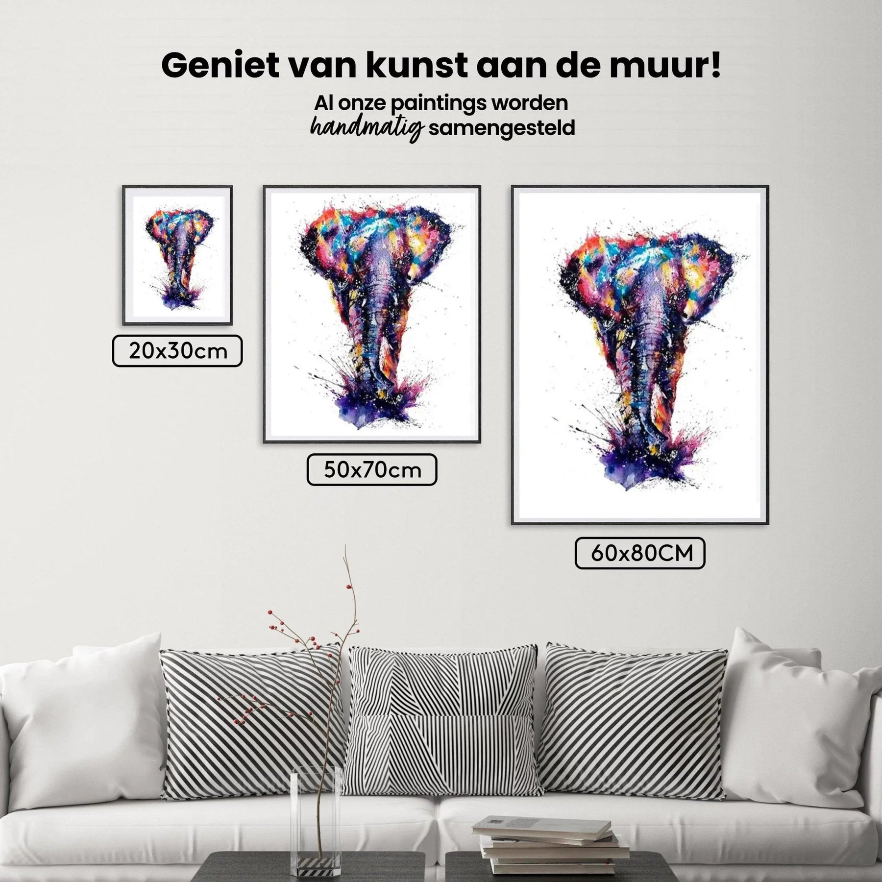 Diamond Painting Éléphant avec de nombreuses couleurs différentes - SEOS Shop®