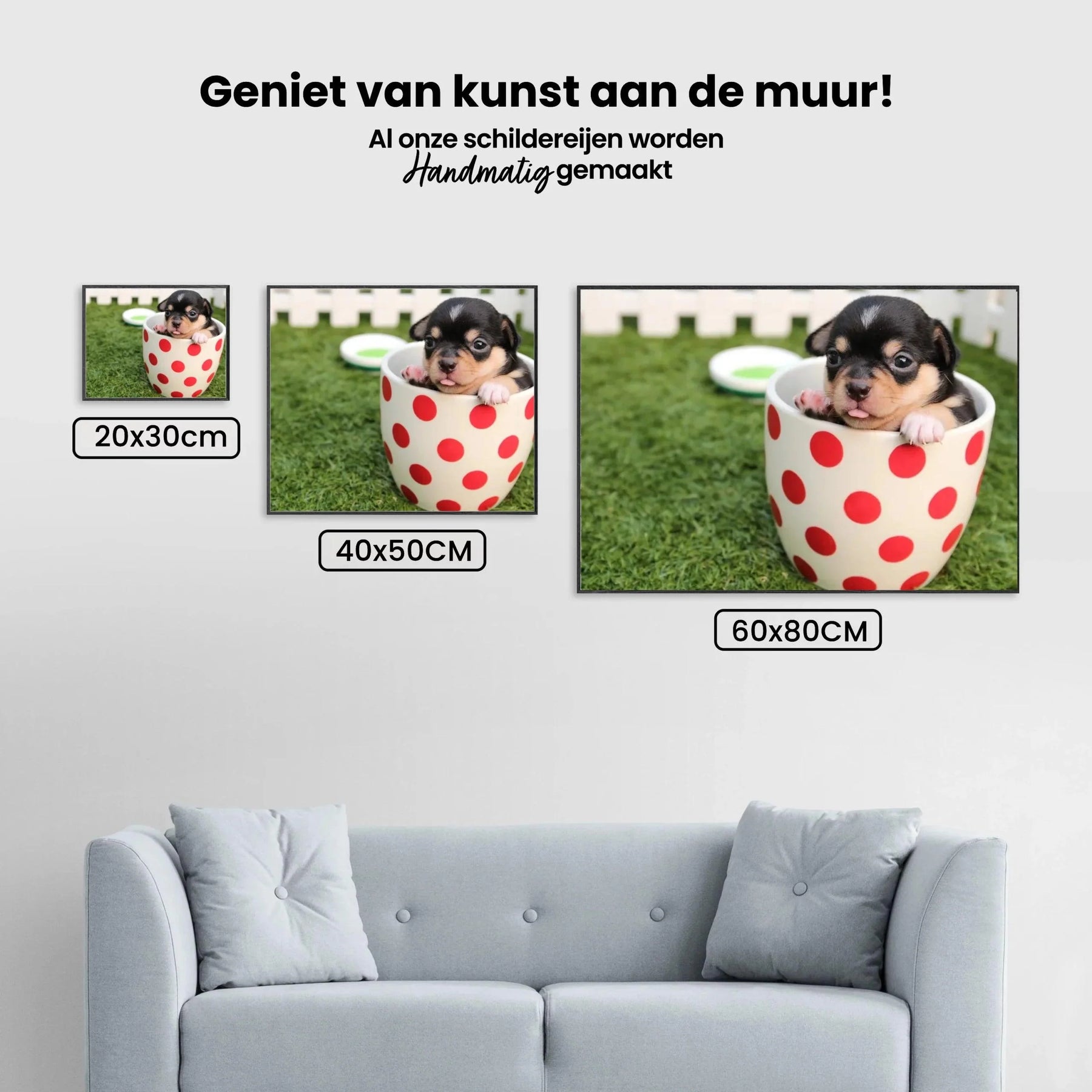 Diamond Painting Chiot dans une tasse 45x30 cm - SEOS Shop®