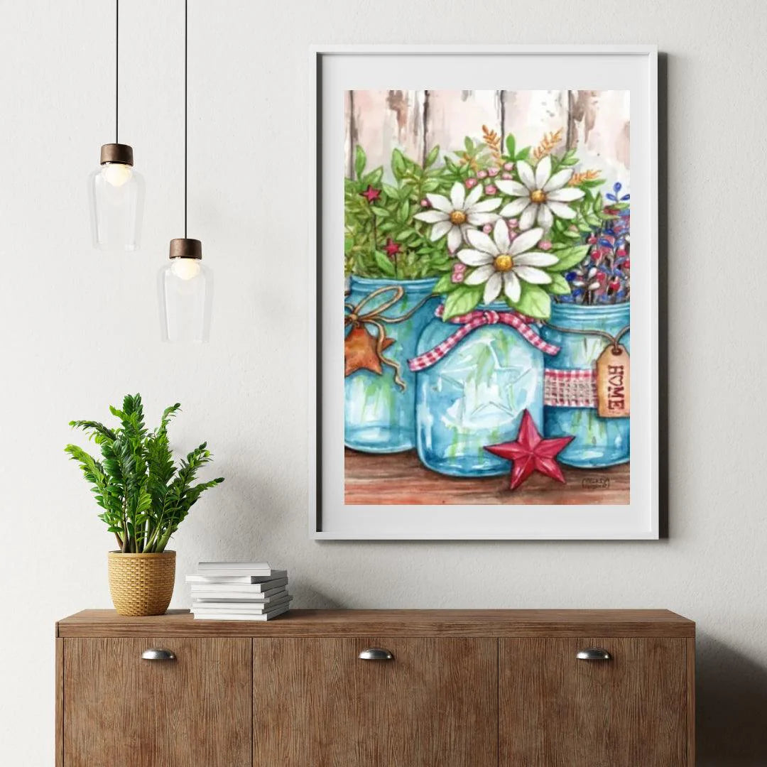 Diamond Painting - Pots avec des fleurs et des étoiles - SEOS Shop ®