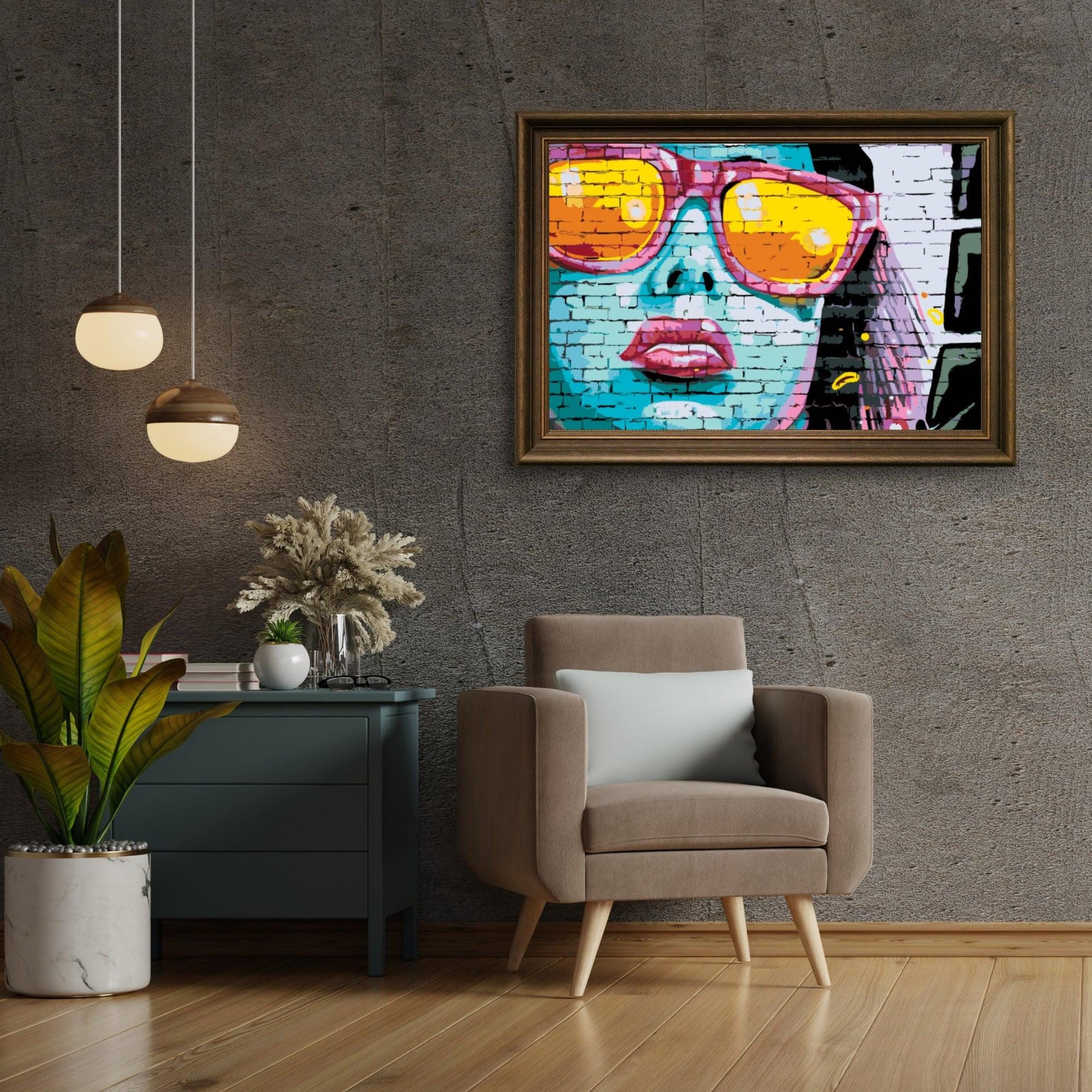 Diamond Painting - Femme avec des lunettes roses - SEOS Shop ®