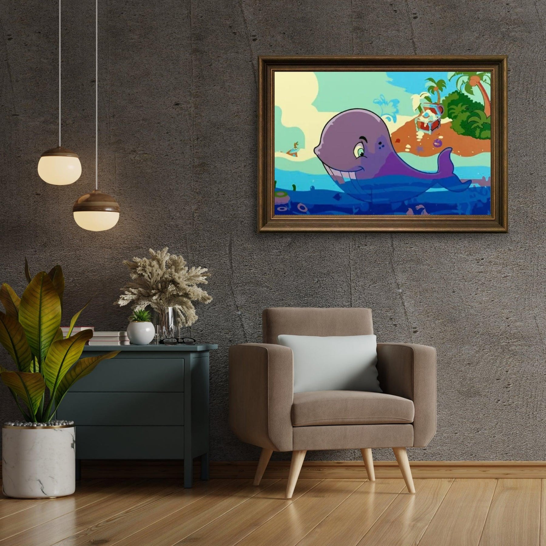 Diamond Painting - Baleine et trésor