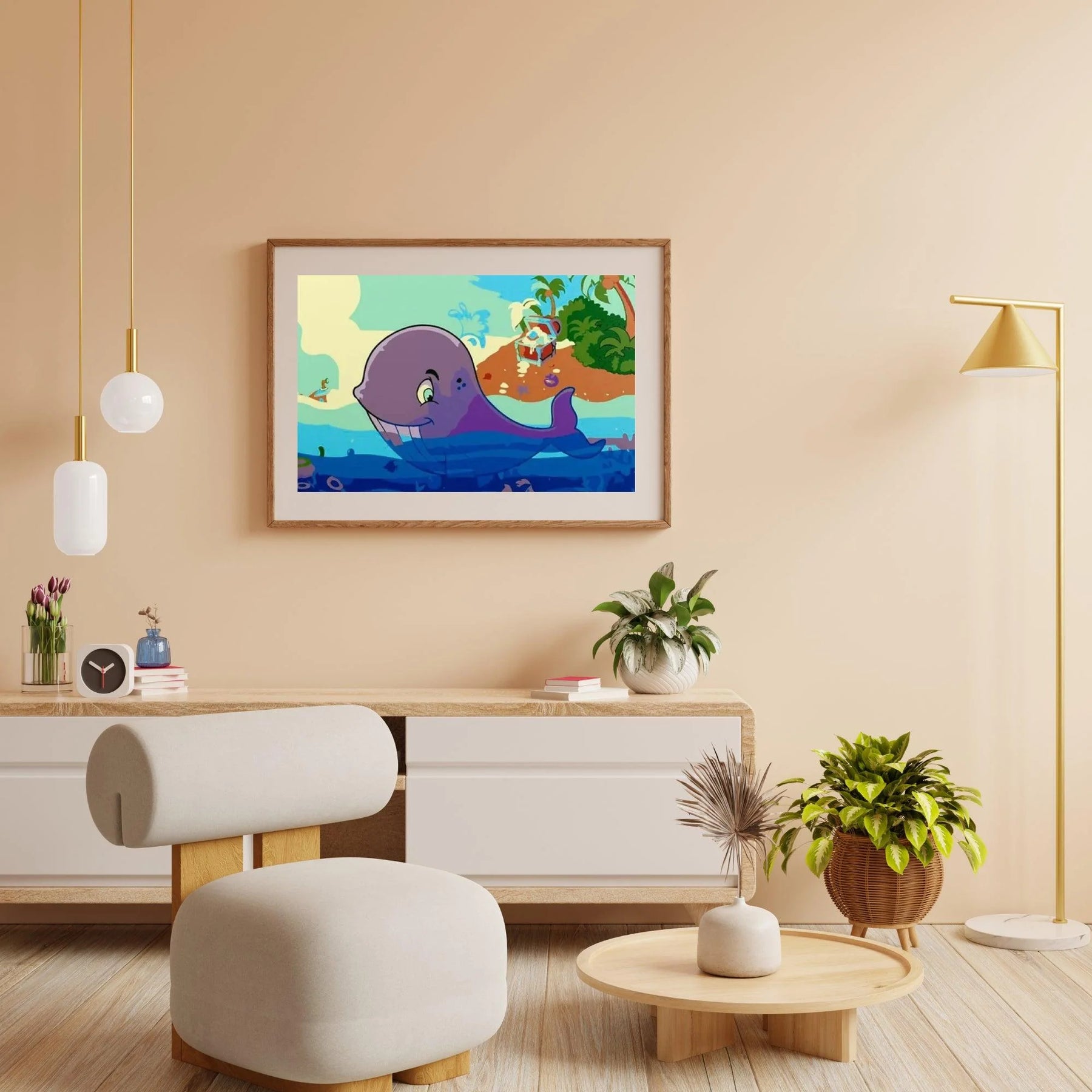 Diamond Painting - Baleine et trésor