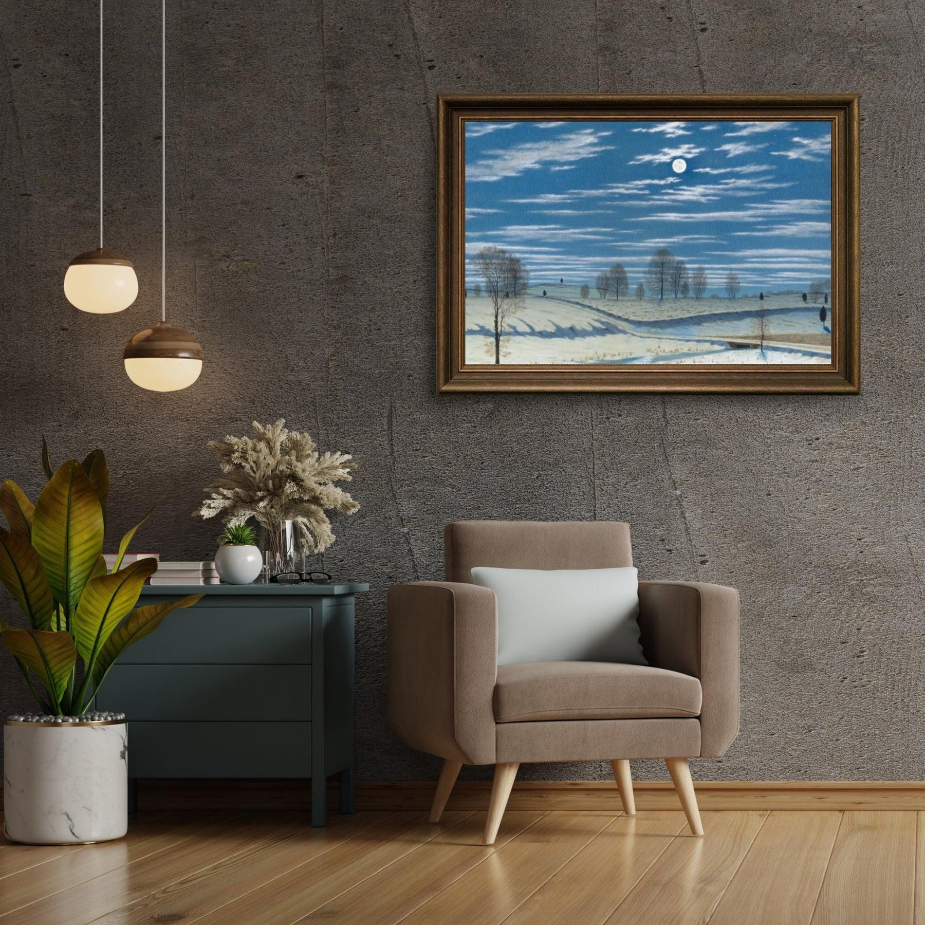 Diamond Painting - Scène d'hiver à la lumière de la lune - SEOS Shop ®