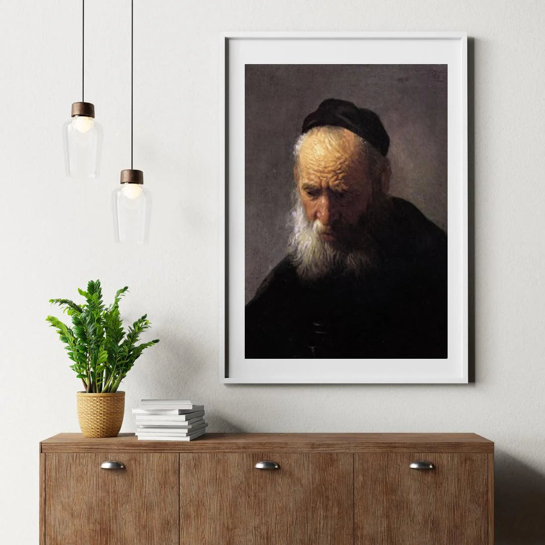Diamond Painting Tête d'un vieil homme avec un chapeau, par Rembrandt - SEOS Shop