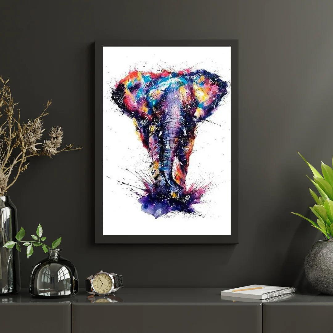 Diamond Painting Éléphant avec de nombreuses couleurs différentes - SEOS Shop®