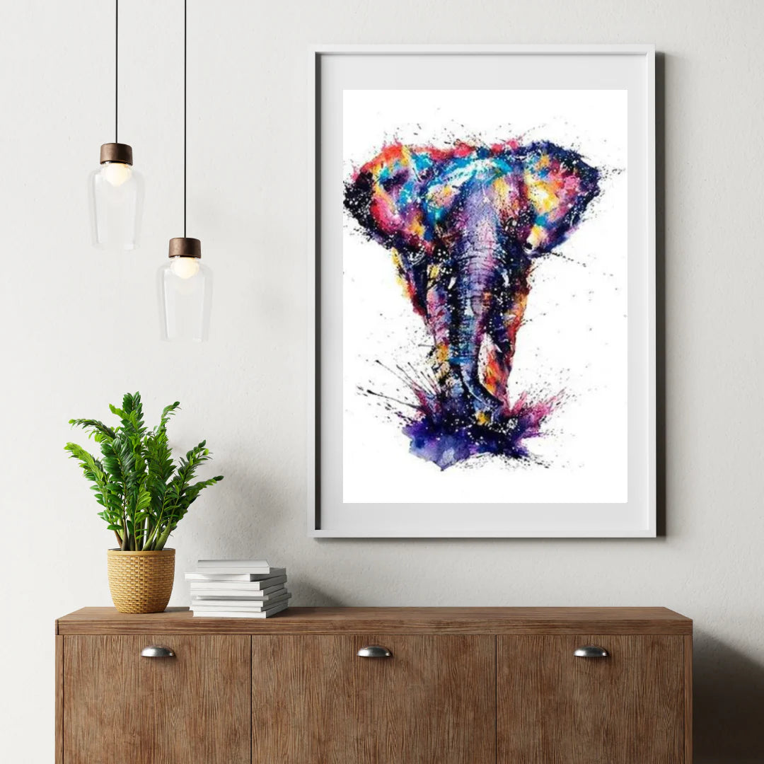 Diamond Painting Éléphant avec de nombreuses couleurs différentes - SEOS Shop®