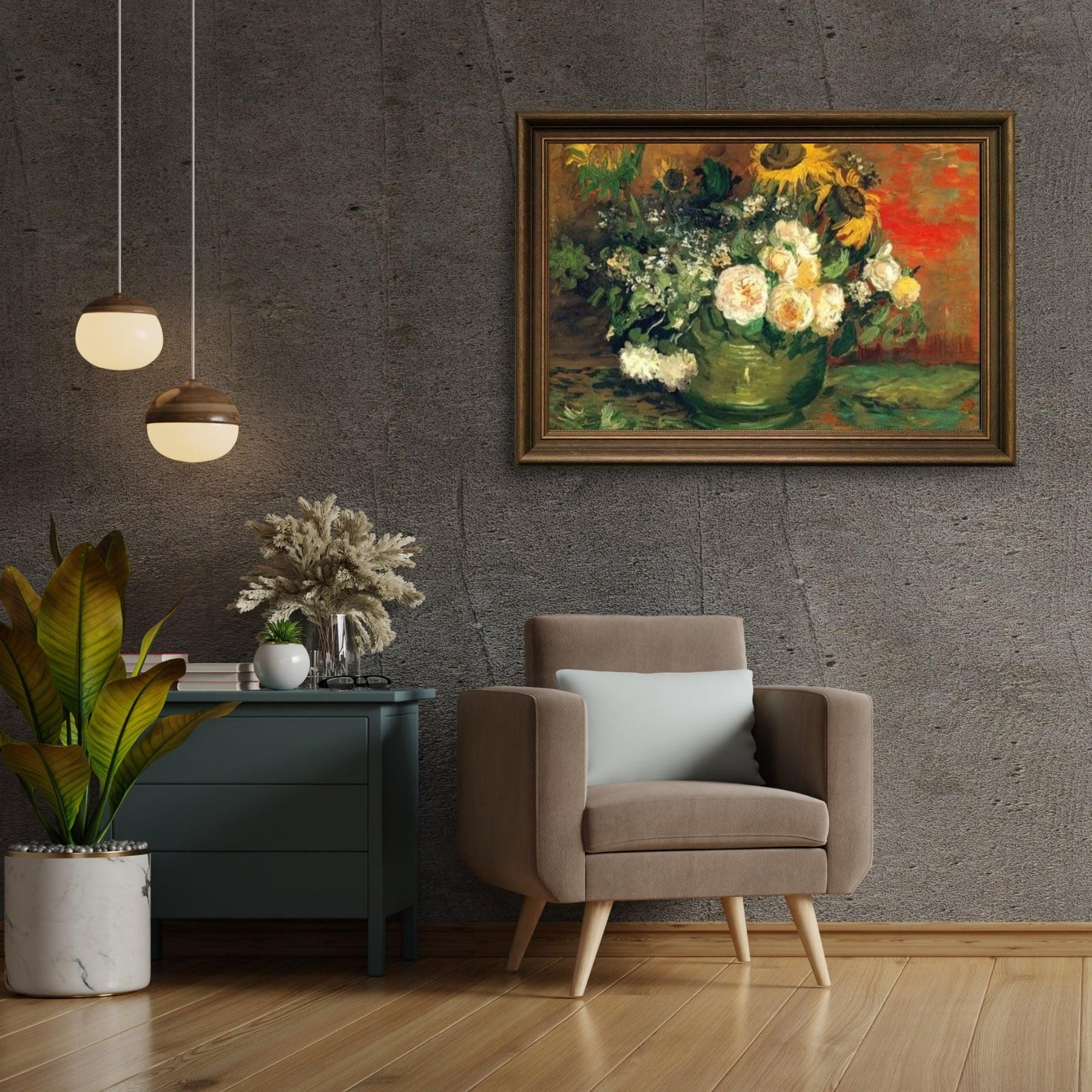 Diamond Painting Nature morte avec des roses et des tournesols - SEOS Shop ®