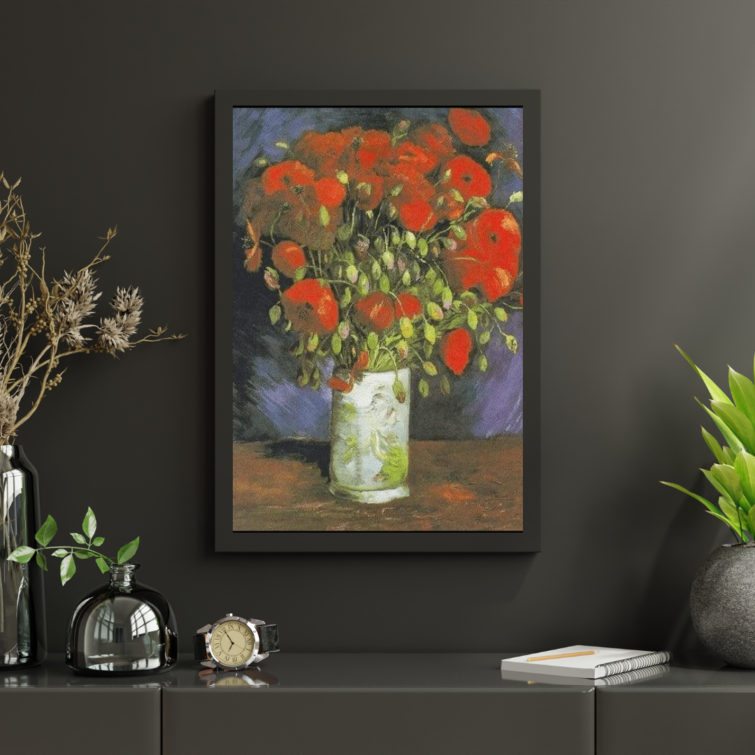 Diamond Painting Vase avec des coquelicots rouges - SEOS Shop ®