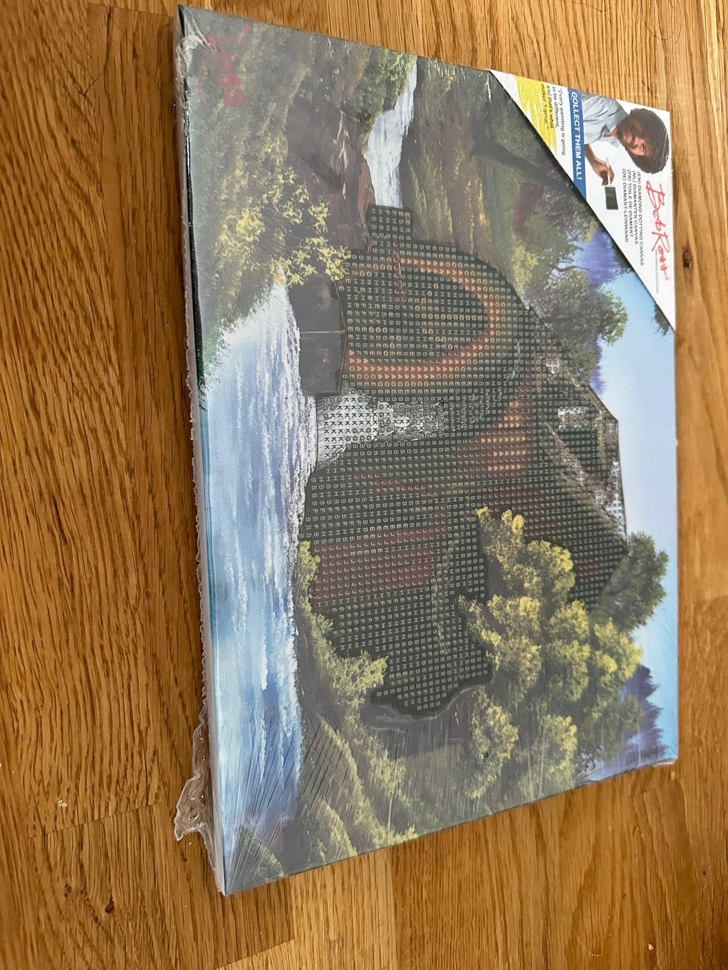 Une œuvre d'art en cours : Diamond Painting de Bob Ross chez Action (Avis 2023)