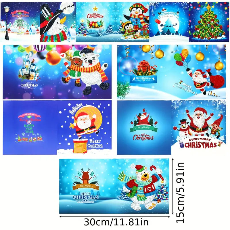 Diamond painting cartes de Noël - set de 8 - y compris des enveloppes