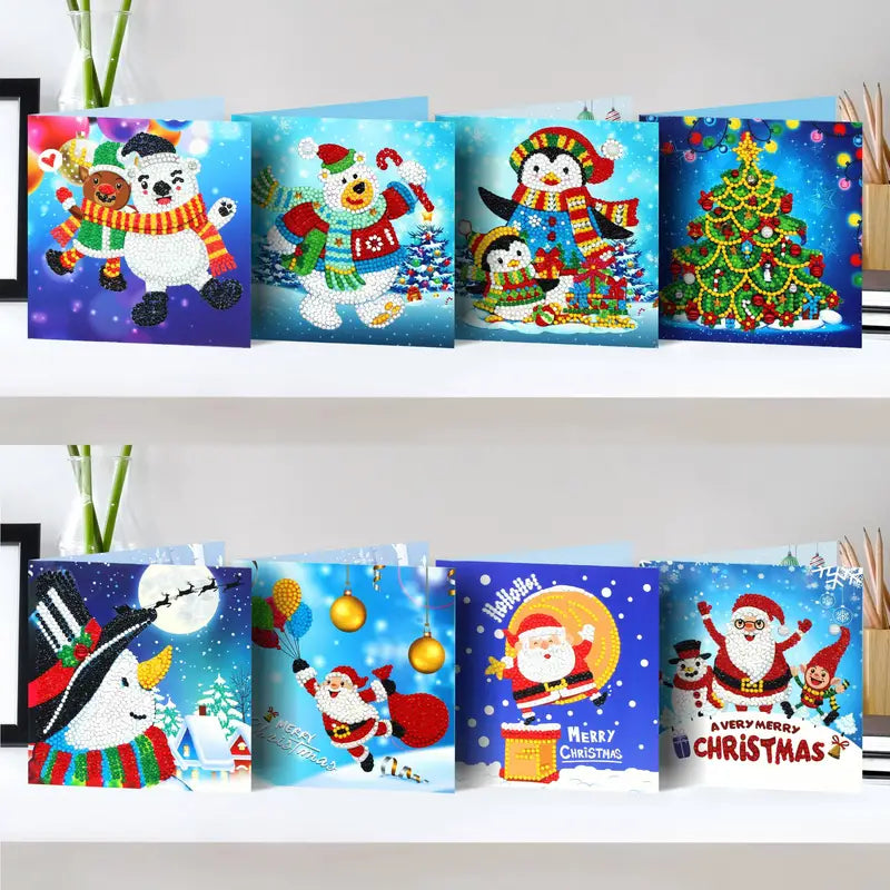 Diamond painting cartes de Noël - set de 8 - y compris des enveloppes