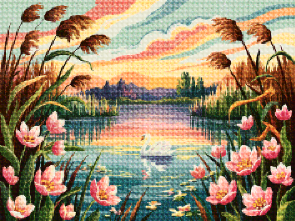 Diamond Painting - Paysage floral nocturne