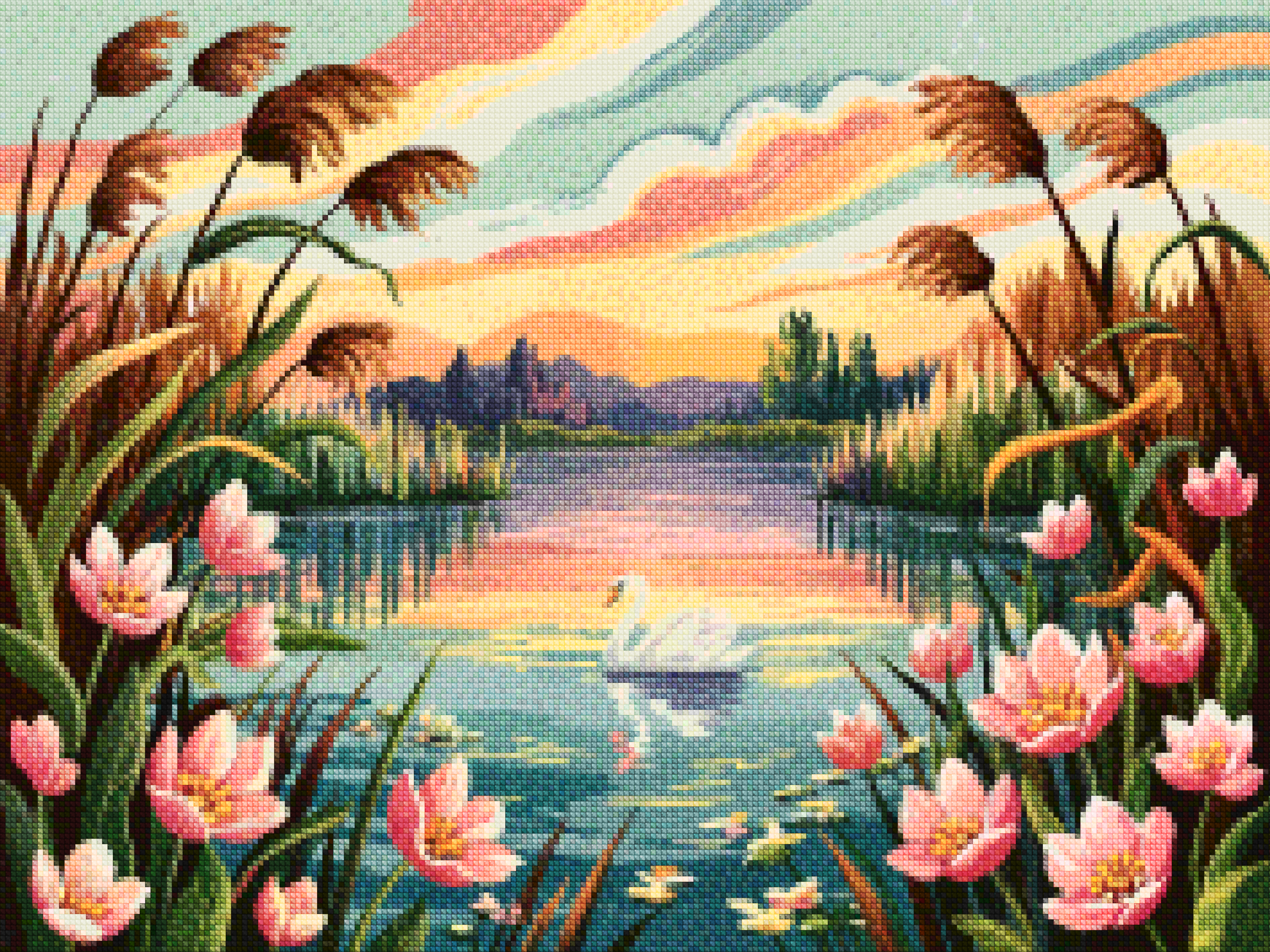 Diamond Painting - Paysage floral nocturne