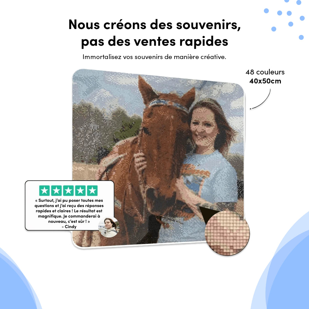 Diamond painting personnalisé - Téléchargez votre propre photo