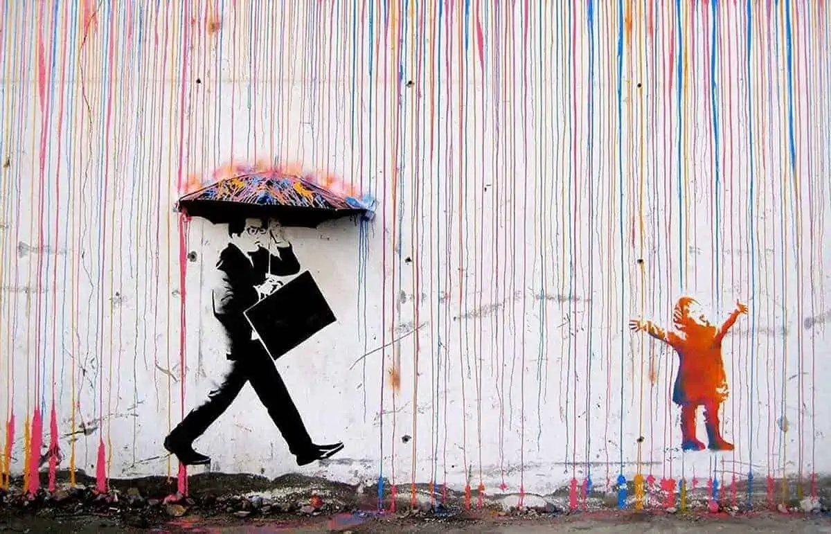 Diamond Painting Banksy – Pluie de couleurs - SEOS Shop ®
