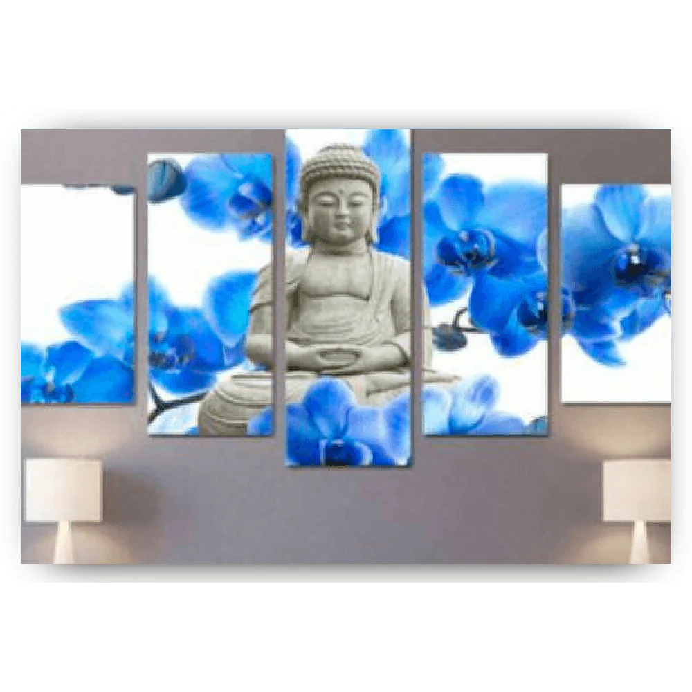 Diamond Painting Bouddha avec de belles fleurs 5 pièces - SEOS Shop ®