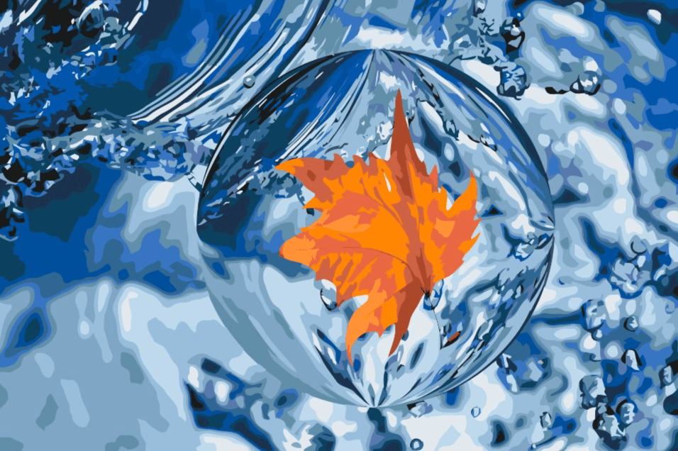 Diamond Painting - Une feuille dans une goutte - SEOS Shop ®