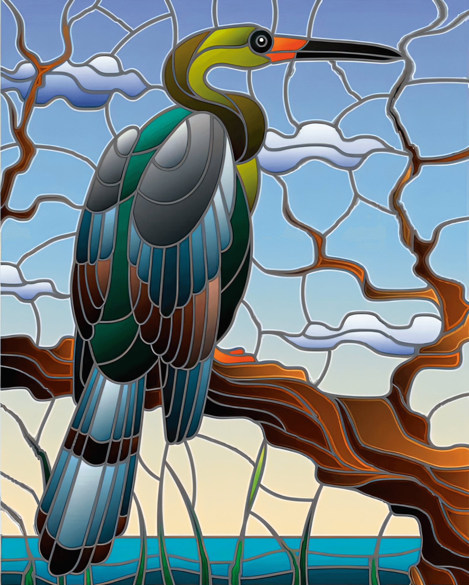 Diamond Painting - Héron cendré - SEOS®