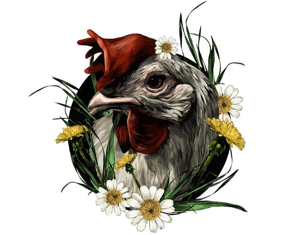 Diamond Painting - Coq dans un manteau de fleurs - SEOS®