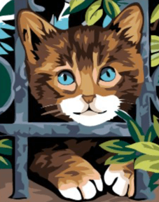Diamond Painting - Chat derrière la clôture - SEOS®