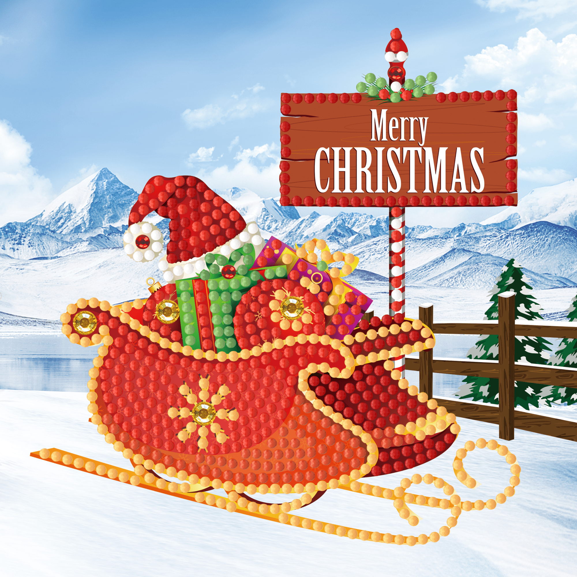 Diamond painting cartes de Noël - set de 12 - y compris des enveloppes