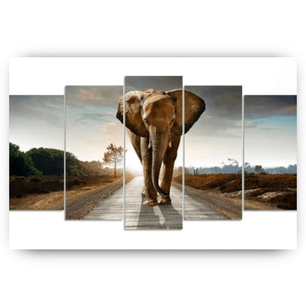Diamond Painting Élèphant 5 panneaux - SEOS Shop ®