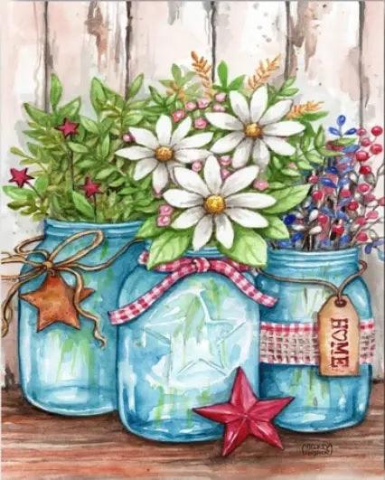 Diamond Painting - Pots avec des fleurs et des étoiles - SEOS Shop ®