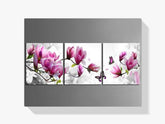 Diamond Painting Fleurs roses avec papillon triptyque - SEOS Shop ®