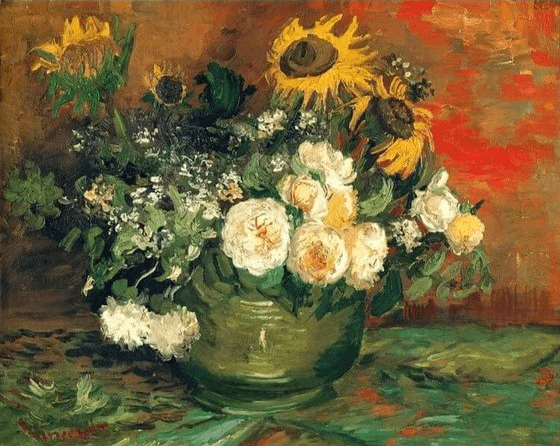 Diamond Painting Nature morte avec des roses et des tournesols - SEOS Shop ®