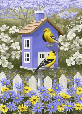 Diamond Painting Oiseau dans le jardin de fleurs - SEOS Shop ®