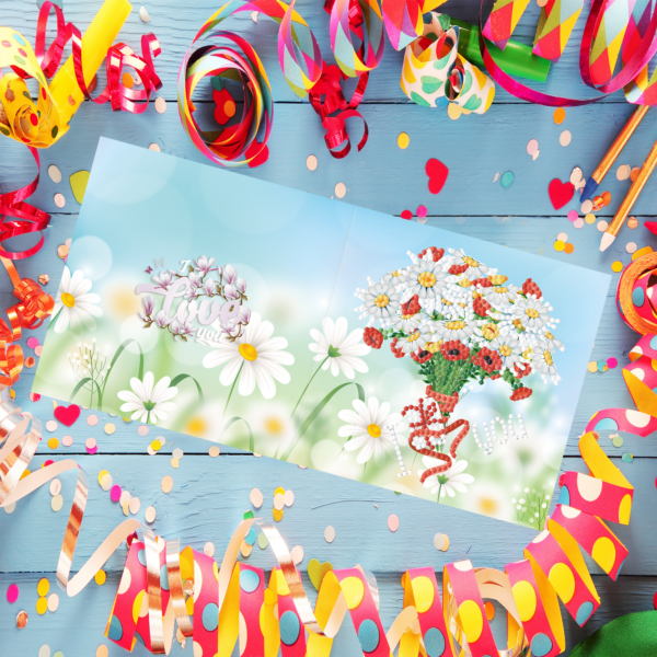 Carte de vœux diamond painting - ensemble de 8 - y compris les enveloppes