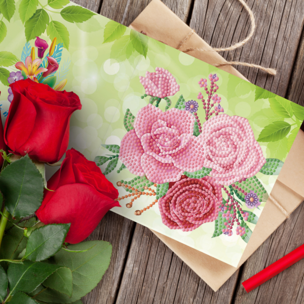 Carte de vœux diamond painting - ensemble de 8 - y compris les enveloppes