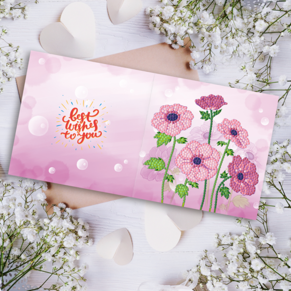 Carte de vœux diamond painting - ensemble de 8 - y compris les enveloppes