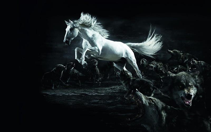 Diamond Painting Avec cheval et loups - SEOS Shop ®