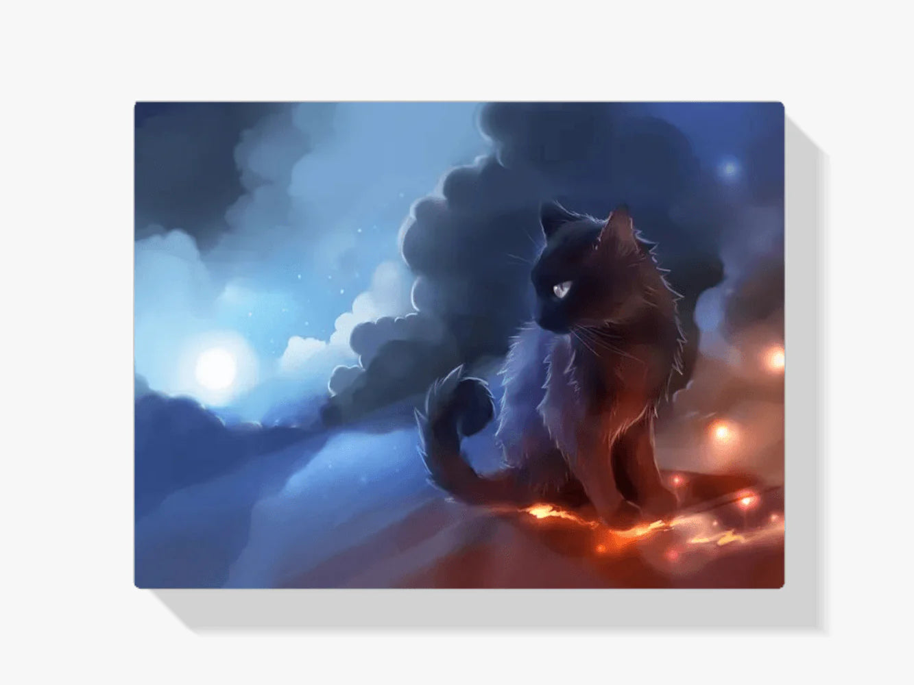 Diamond Painting Chat Noir avec volcan - SEOS Shop ®