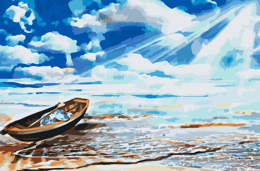 Diamond Painting - Bateau au bord de la mer - SEOS Shop ®
