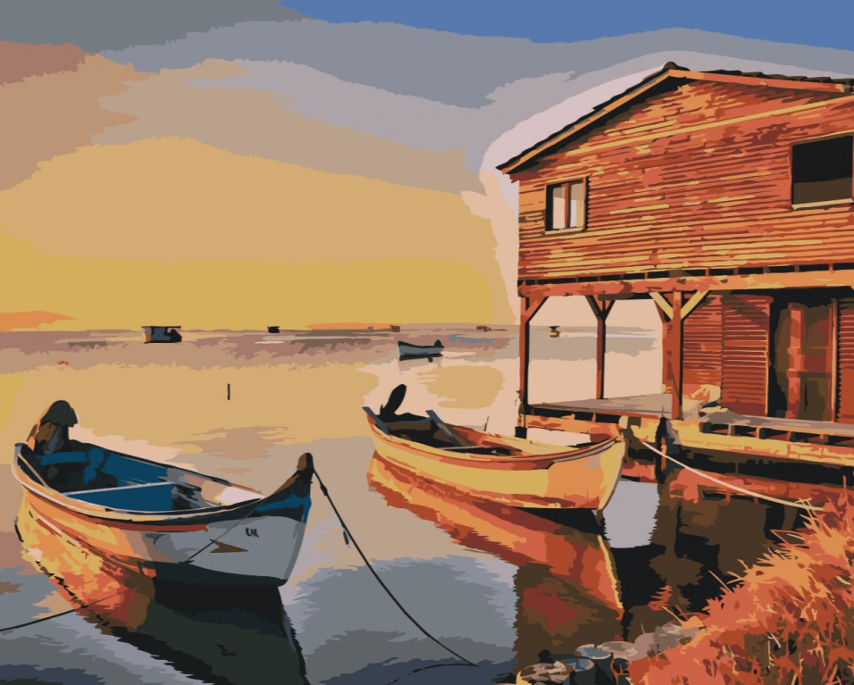 Diamond Painting - Bateaux et cabanes en bois - SEOS Shop ®