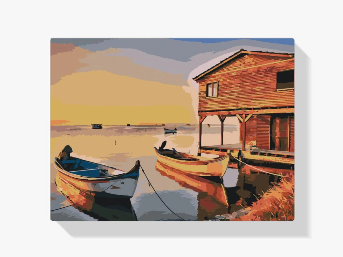 Diamond Painting - Bateaux et cabanes en bois - SEOS Shop ®