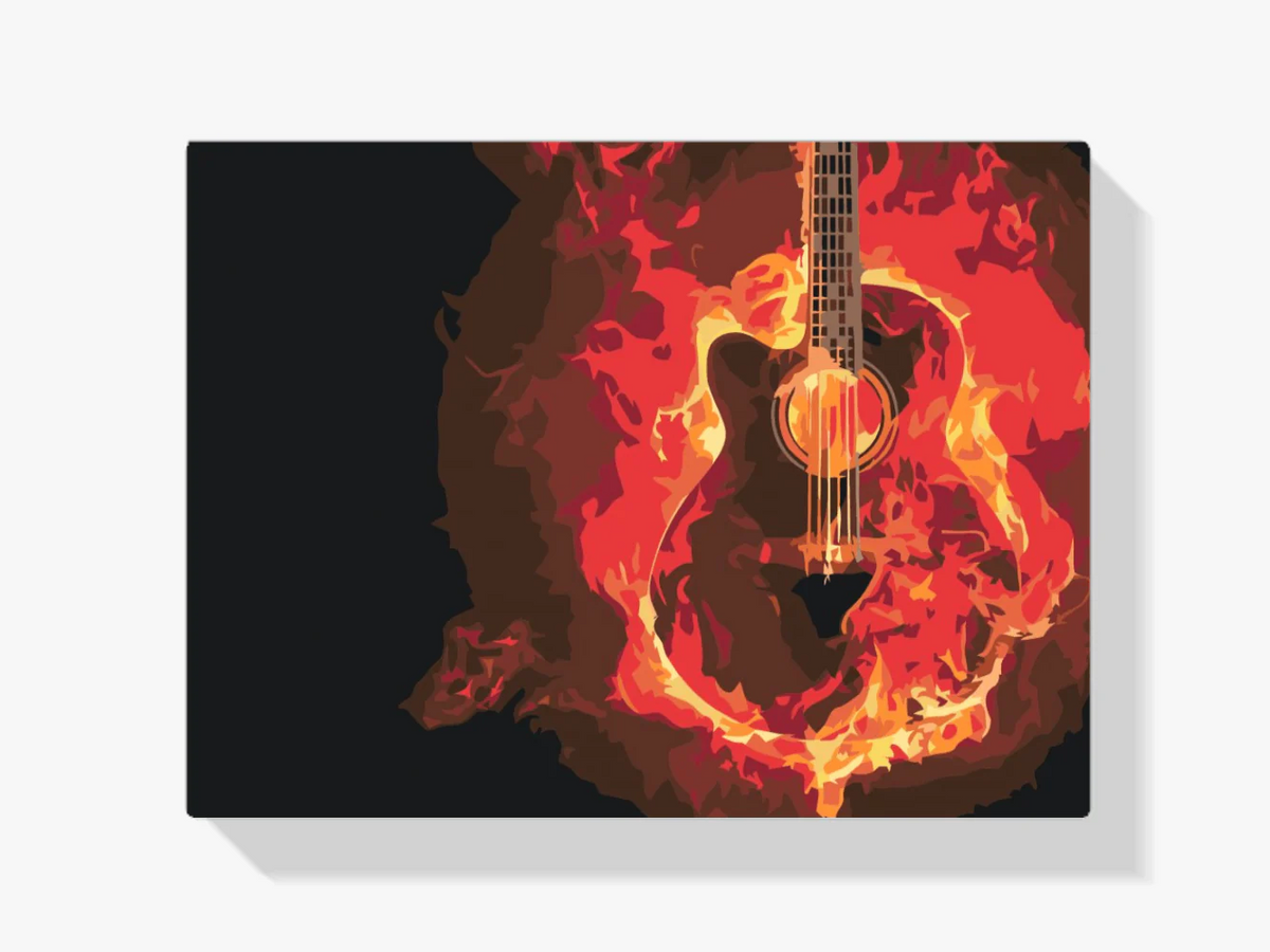 Diamond Painting - Guitare en feu - SEOS Shop ®