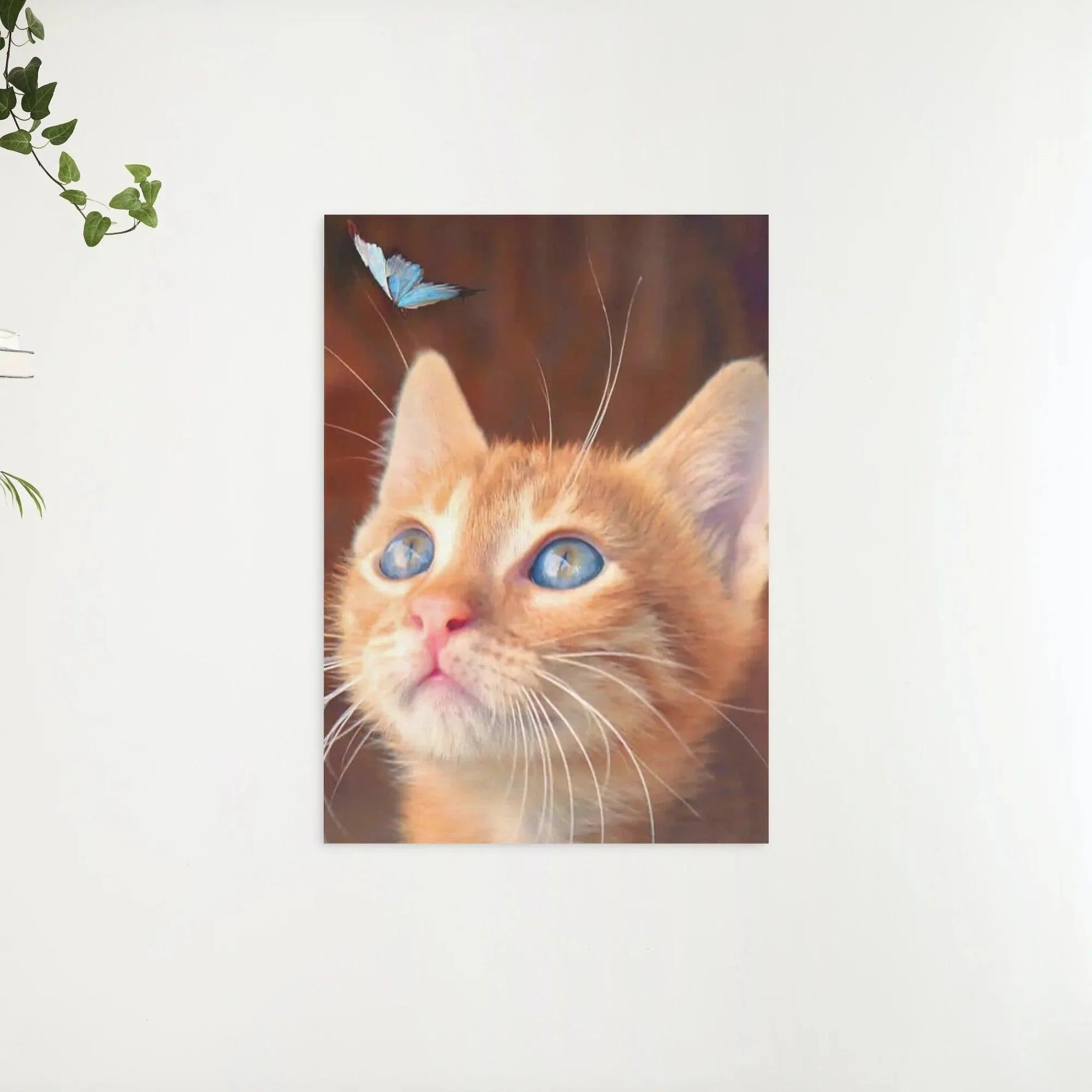 Diamond Painting - Chat Brun avec Papillon Bleu - SEOS®