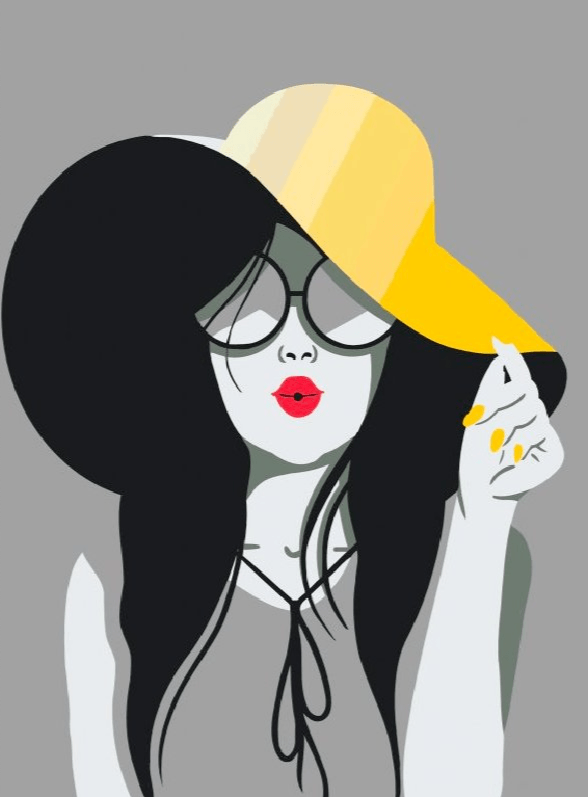 Diamond Painting - La dame au chapeau jaune - SEOS Shop ®