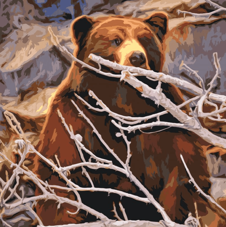 Diamond Painting - Un ours guetté pour une proie - SEOS®