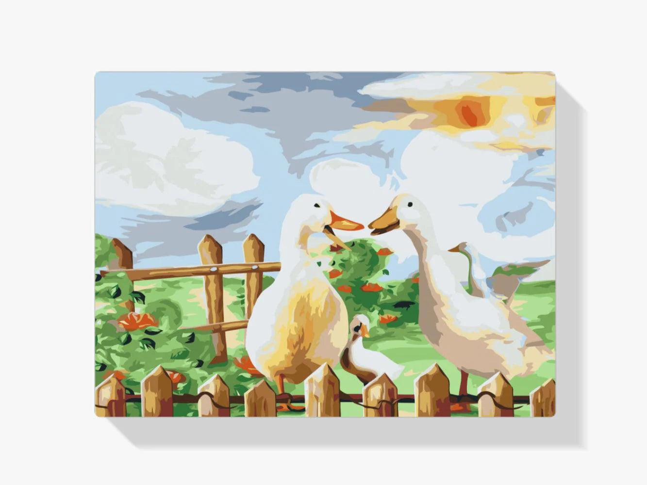 Diamond Painting - Famille de canards dans le jardin - SEOS®