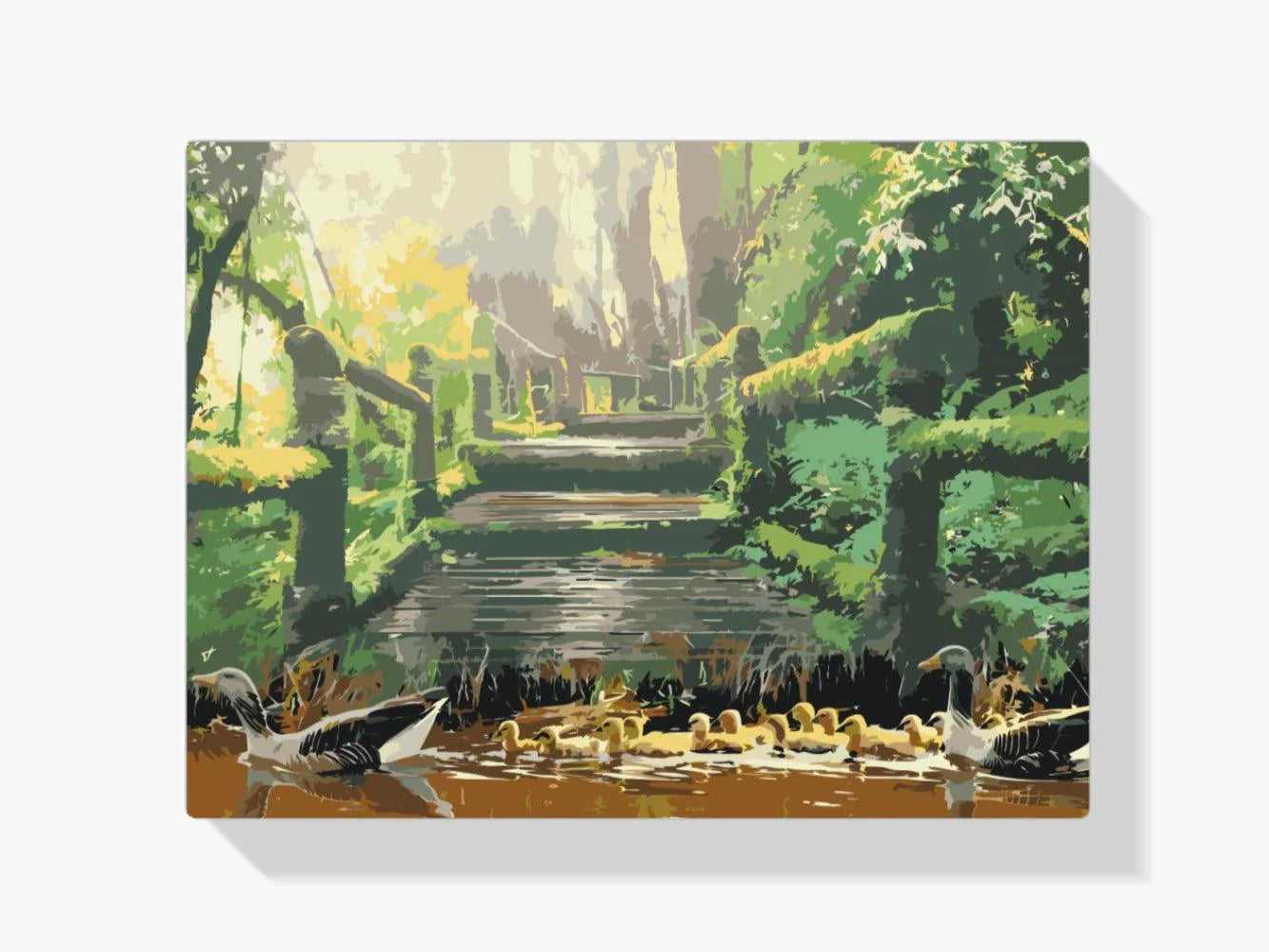 Diamond Painting - Famille de canards dans le parc - SEOS®