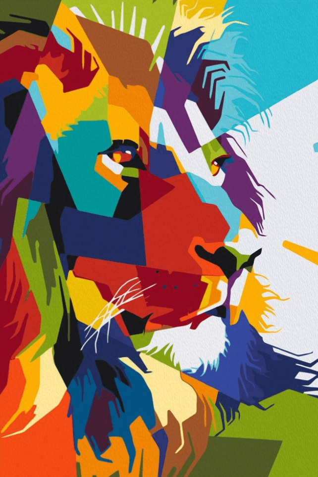 Diamond Painting - Lion géométrique - SEOS®