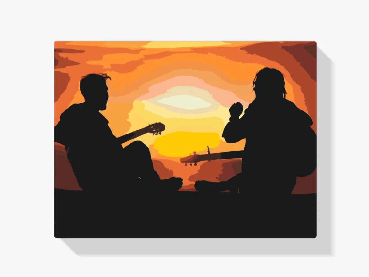 Diamond Painting - Guitaristes au coucher de soleil - SEOS Shop ®