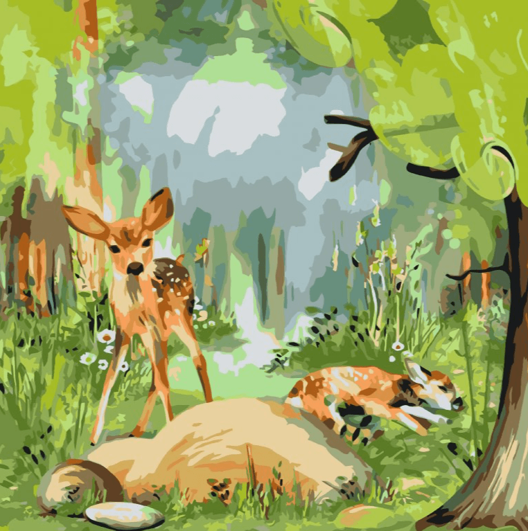 Diamond Painting - Cerfs dans la forêt - SEOS®