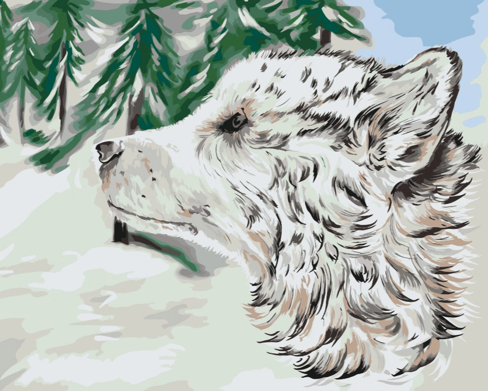Diamond Painting - Chien dans la neige - SEOS®
