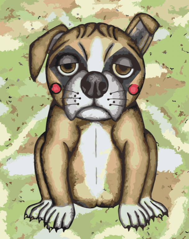 Diamond Painting - Chien avec des joues roses - SEOS®