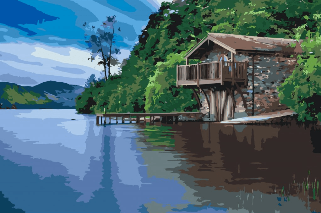 Diamond Painting - Petite maison au bord de l'eau - SEOS Shop ®